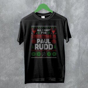 The Avengers Paul Rudd Ugly Christmas Movie Hero Graphic Holiday T-Shirt 73